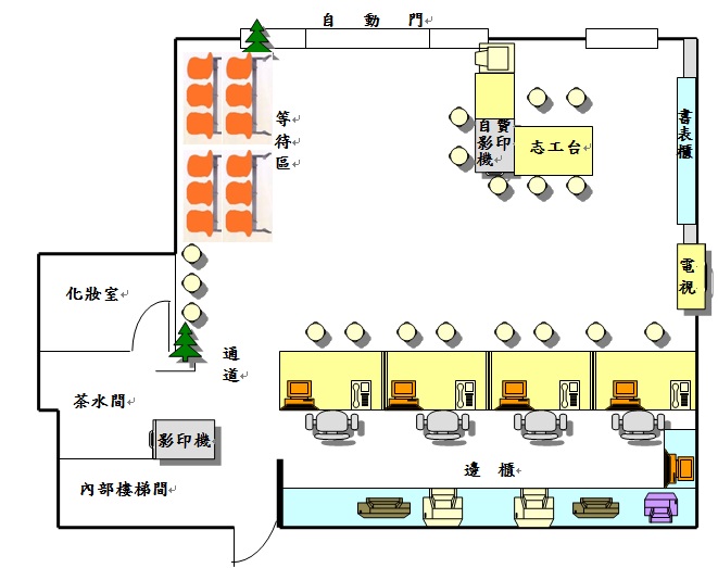 1樓辦公室位置圖