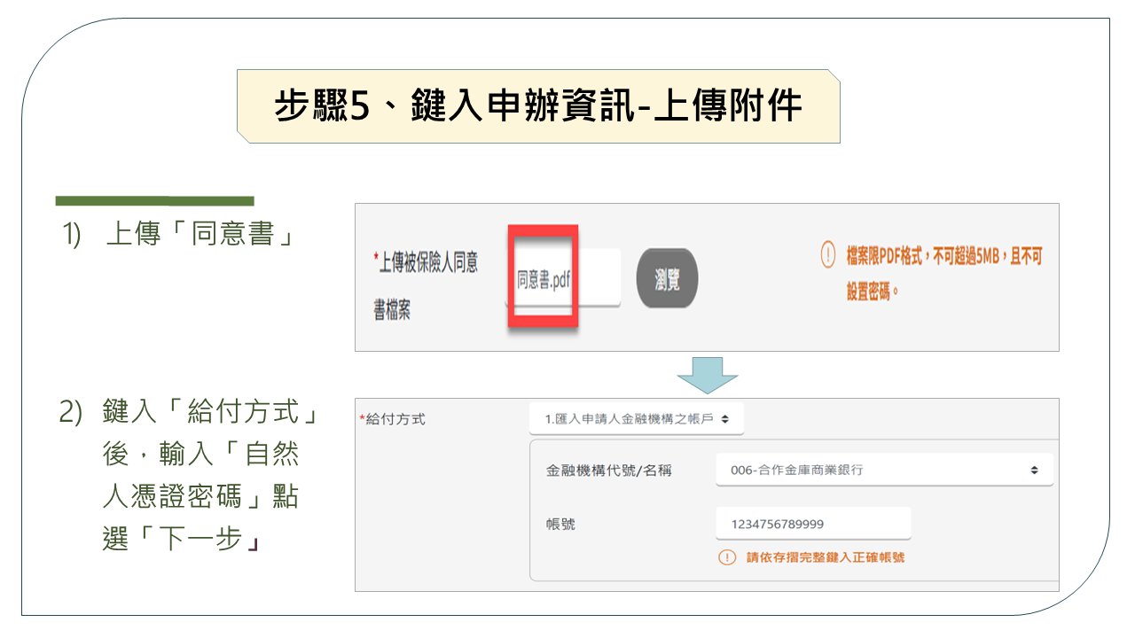 步驟5、鍵入申辦資訊-上傳附件