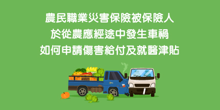 農民職業災害保險被保險人於從農應經途中發生車禍，如何申請傷害給付及就醫津貼